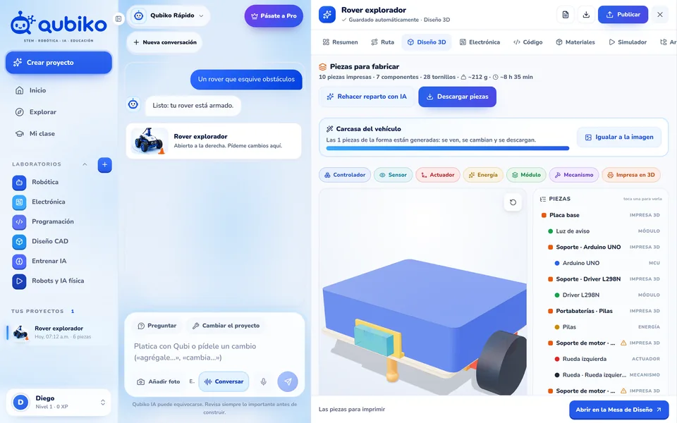 Mini CAD para diseñar piezas en 3D